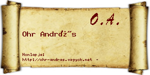 Ohr András névjegykártya